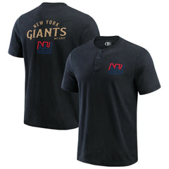 New York Giants Darius Rucker Collection Washed Henley T-Shirt Black - Fanatics
