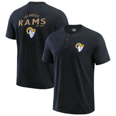 Los Angeles Rams Darius Rucker Collection Washed Henley T-Shirt Black - Fanatics