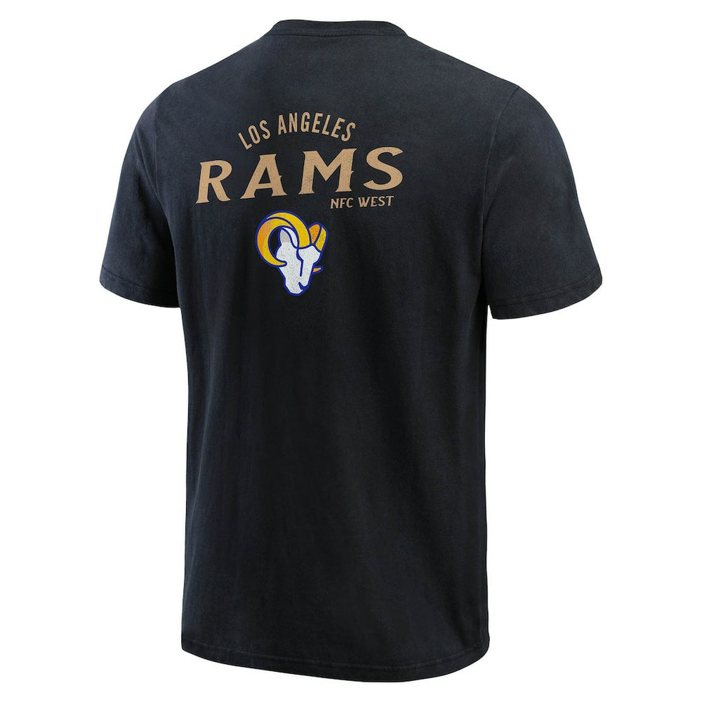 Los Angeles Rams Darius Rucker Collection Washed Henley T-Shirt Black - Fanatics