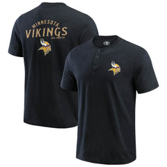 Minnesota Vikings Darius Rucker Collection Washed Henley T-Shirt Black - Fanatics