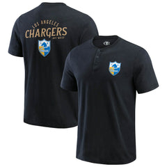 Los Angeles Chargers Darius Rucker Collection Washed Henley T-Shirt Black - Fanatics