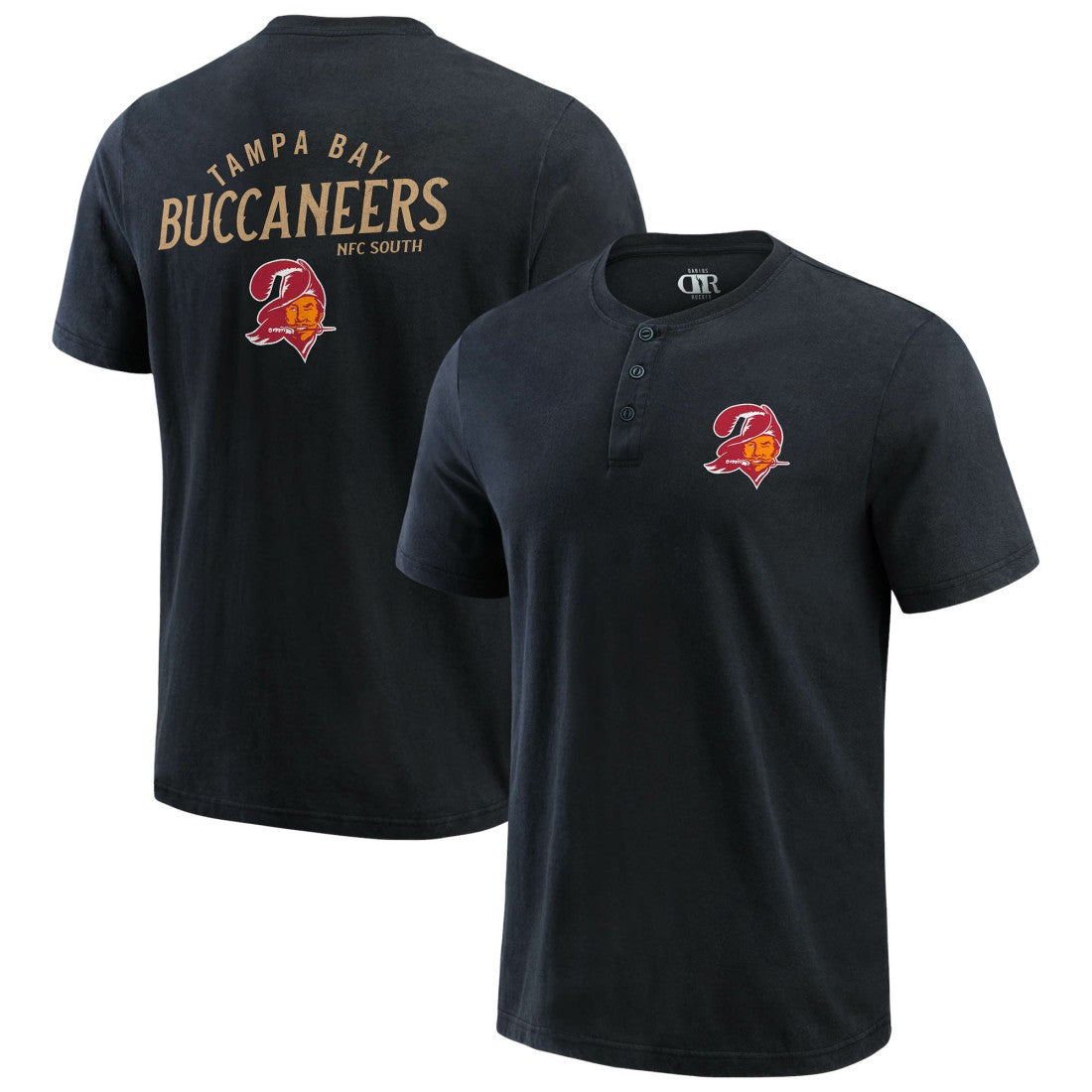 Tampa Bay Buccaneers Darius Rucker Collection Washed Henley T-Shirt Black - Fanatics