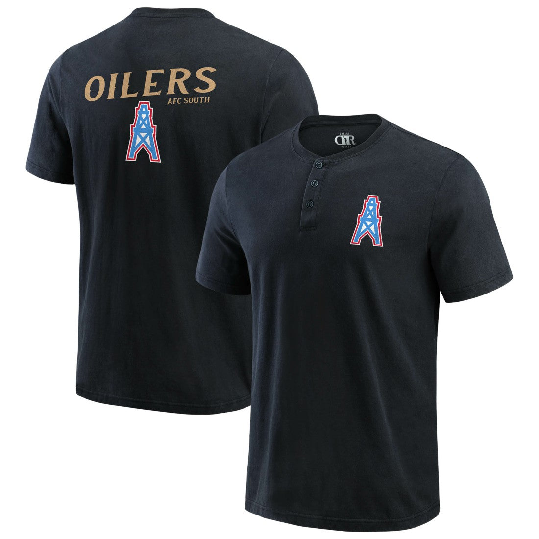Tennessee Titans Darius Rucker Collection Washed Henley T-Shirt Black - Fanatics