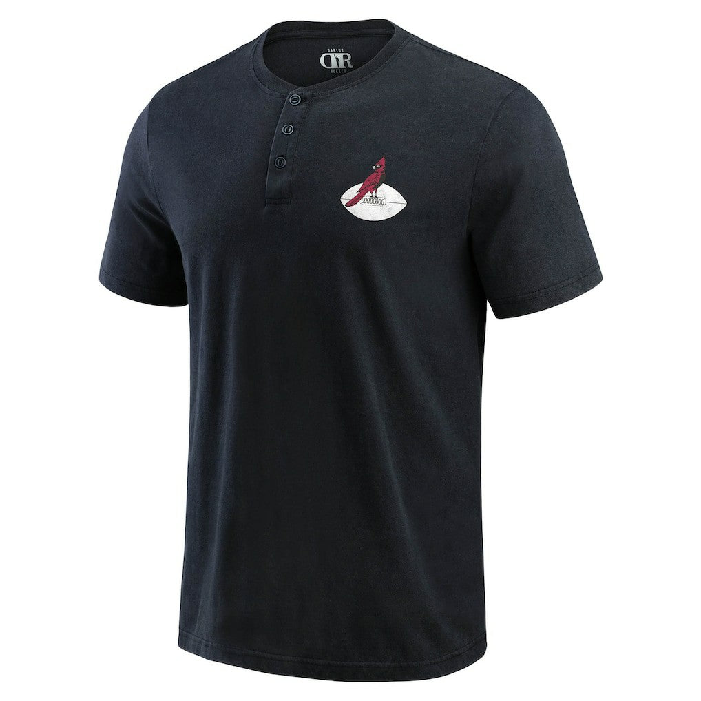 Arizona Cardinals Darius Rucker Collection Washed Henley T-Shirt Black - Fanatics