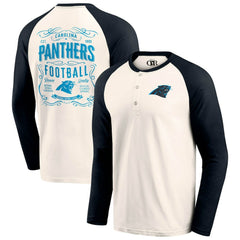 Carolina Panthers Darius Rucker Collection Raglan Henley T-Shirt Cream/Black - Fanatics