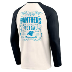 Carolina Panthers Darius Rucker Collection Raglan Henley T-Shirt Cream/Black - Fanatics