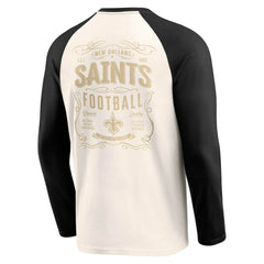 New Orleans Saints Darius Rucker Collection Raglan Henley T-Shirt Cream/Black - Fanatics