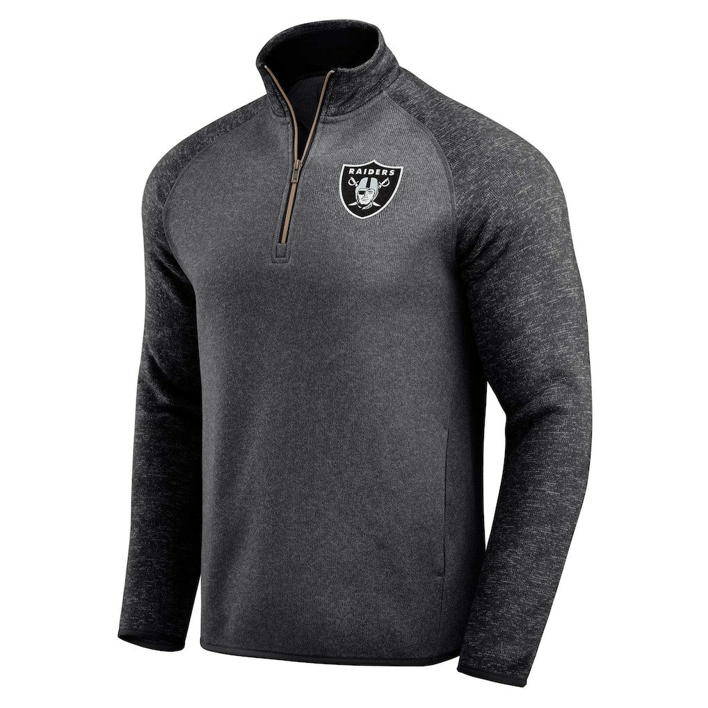 Las Vegas Raiders Darius Rucker Collection Tonal Quarter-Zip Jacket Black - Fanatics