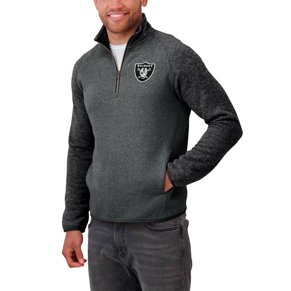 Las Vegas Raiders Darius Rucker Collection Tonal Quarter-Zip Jacket Black - Fanatics