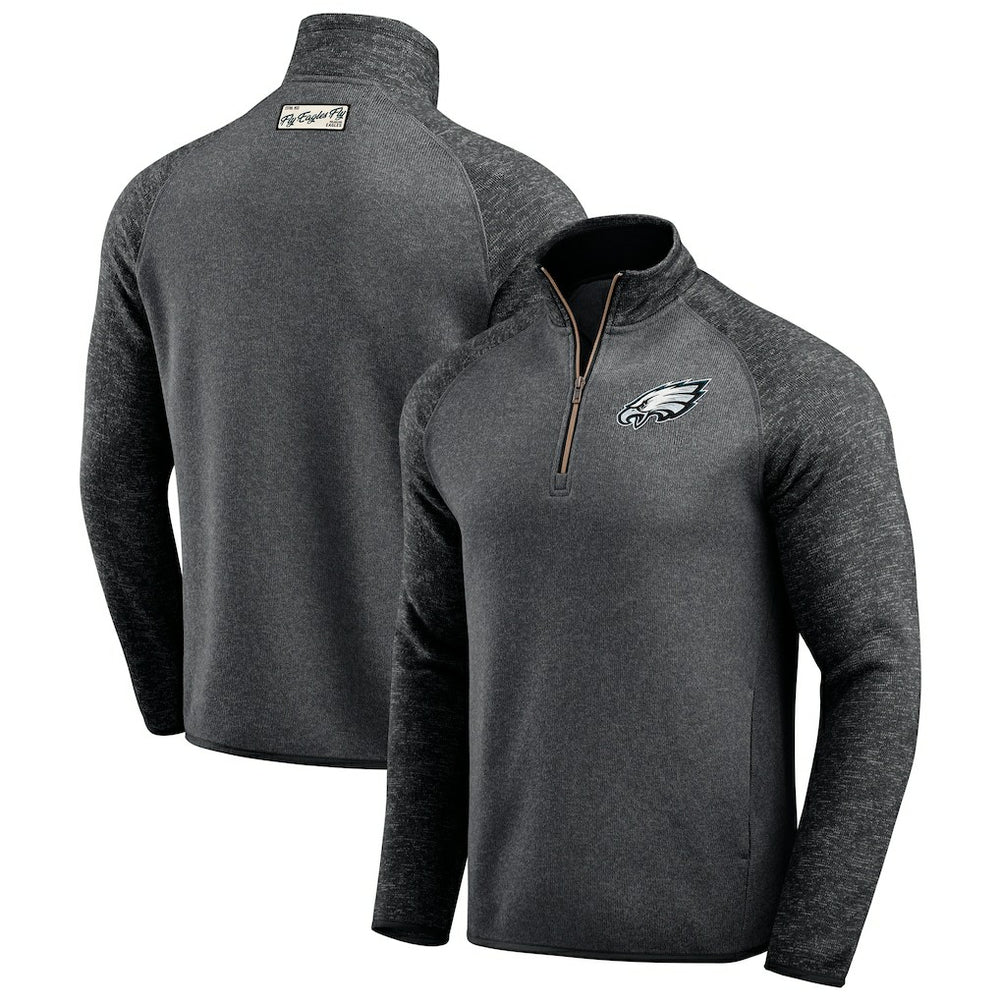 Philadelphia Eagles Darius Rucker Collection Tonal Quarter-Zip Jacket Black - Fanatics