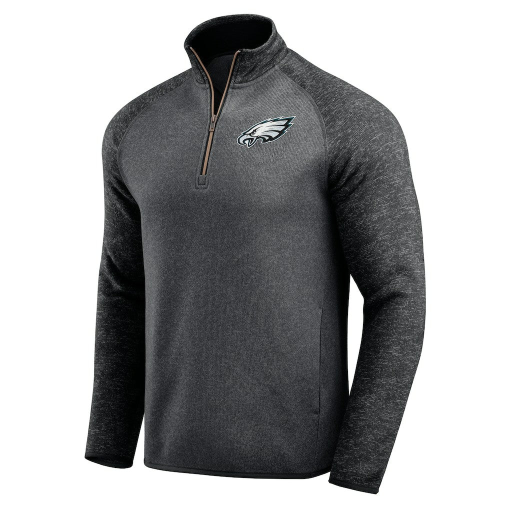 Philadelphia Eagles Darius Rucker Collection Tonal Quarter-Zip Jacket Black - Fanatics