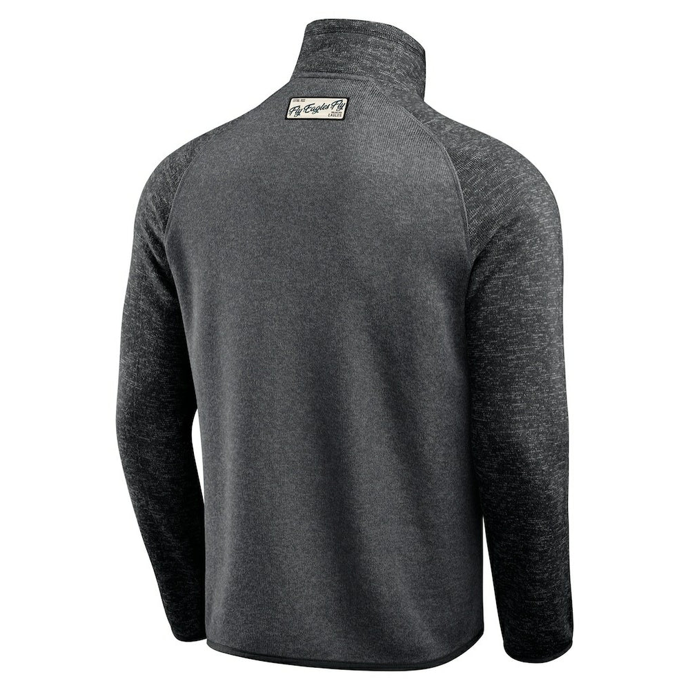 Philadelphia Eagles Darius Rucker Collection Tonal Quarter-Zip Jacket Black - Fanatics