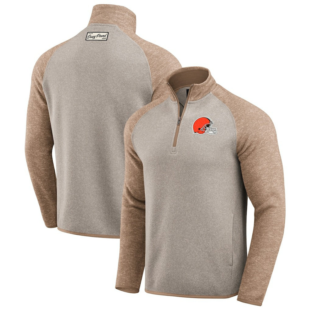 Cleveland Browns Darius Rucker Collection Tonal Quarter-Zip Jacket Tan - Fanatics