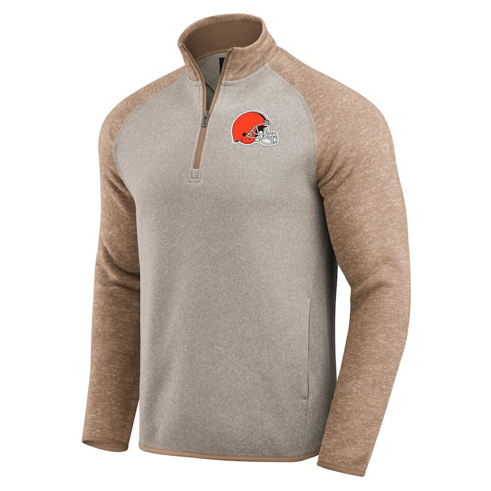 Cleveland Browns Darius Rucker Collection Tonal Quarter-Zip Jacket Tan - Fanatics