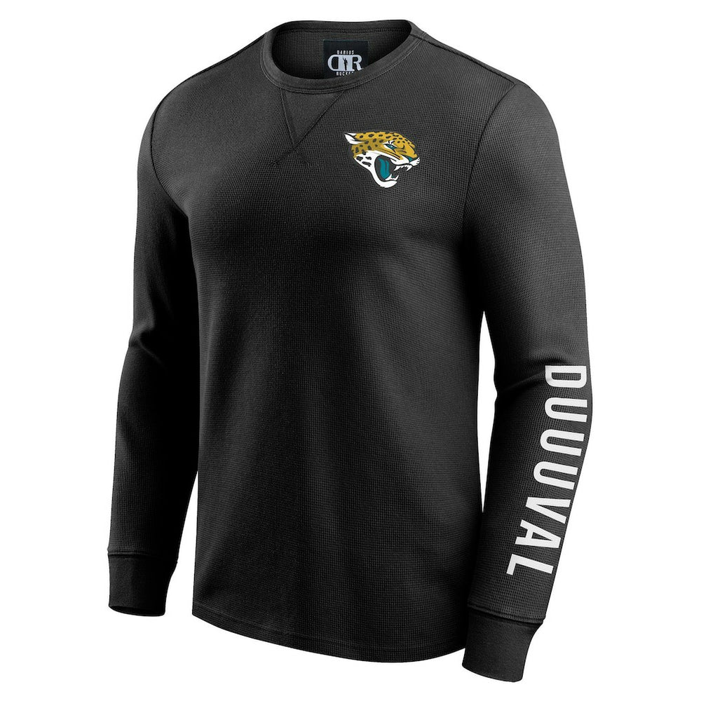 Jacksonville Jaguars Darius Rucker Collection Washed Waffle-Knit Long Sleeve T-Shirt Black - Fanatics