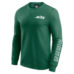 New York Jets Darius Rucker Collection Washed Waffle-Knit Long Sleeve T-Shirt Green - Fanatics