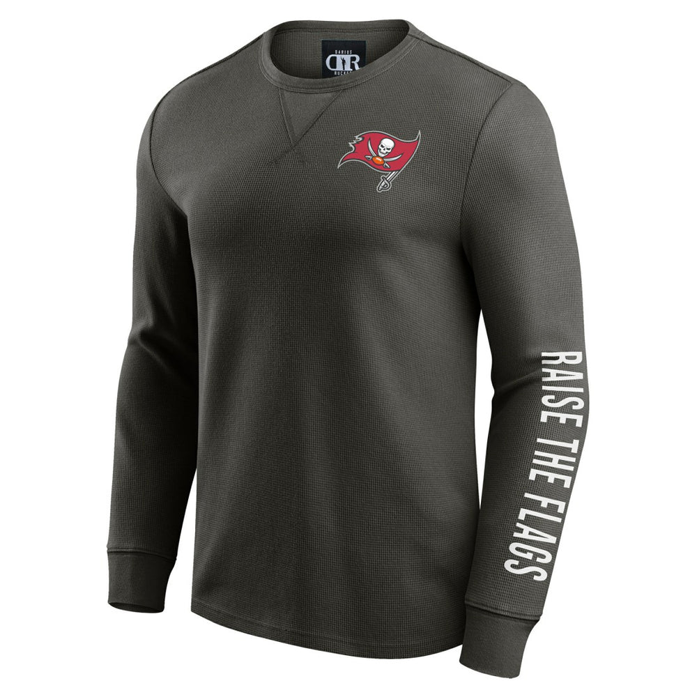 Tampa Bay Buccaneers Darius Rucker Collection Washed Waffle-Knit Long Sleeve T-Shirt Pewter - Fanatics