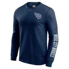 Tennessee Titans Darius Rucker Collection Washed Waffle-Knit Long Sleeve T-Shirt Navy - Fanatics