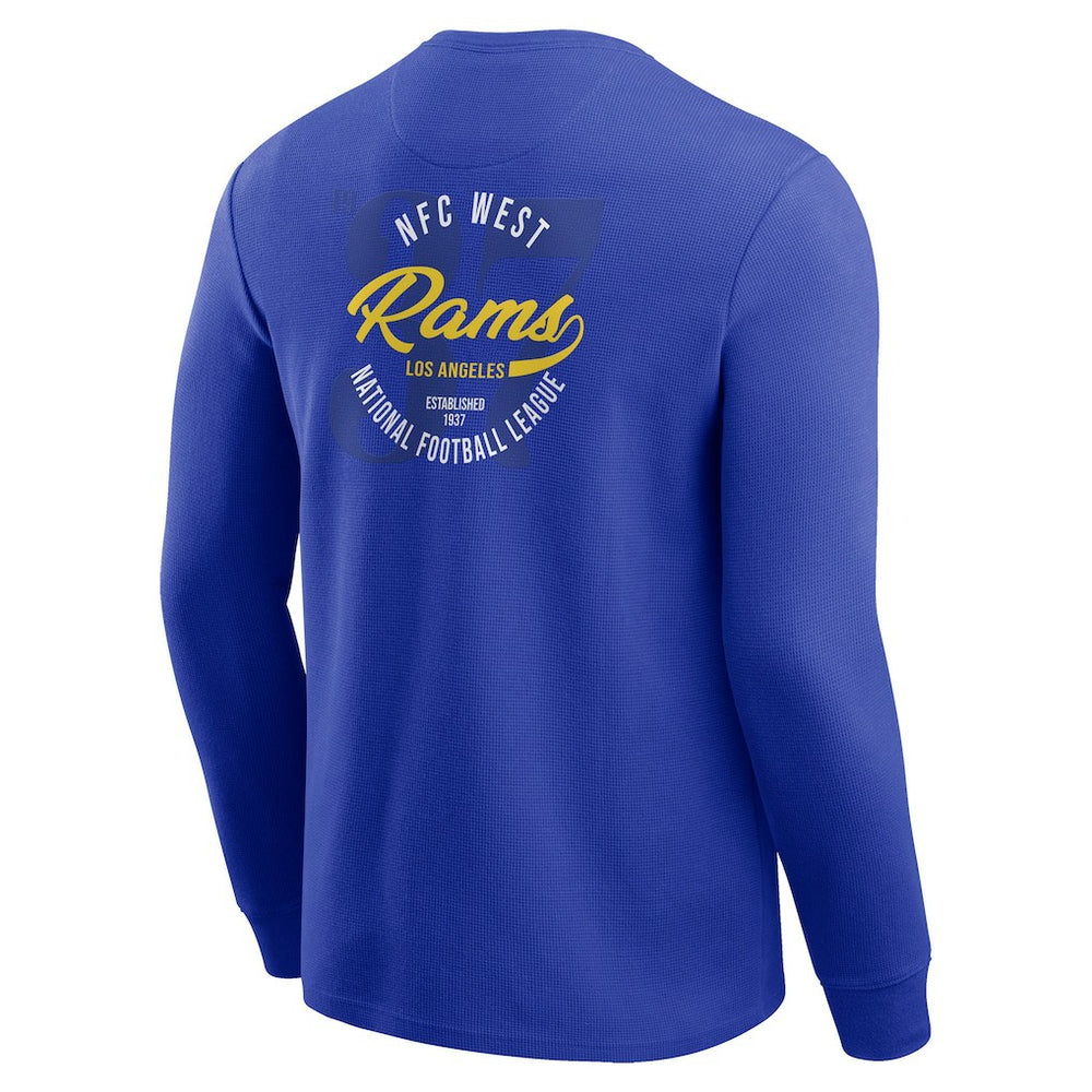 Los Angeles Rams Darius Rucker Collection Washed Waffle-Knit Long Sleeve T-Shirt Royal - Fanatics