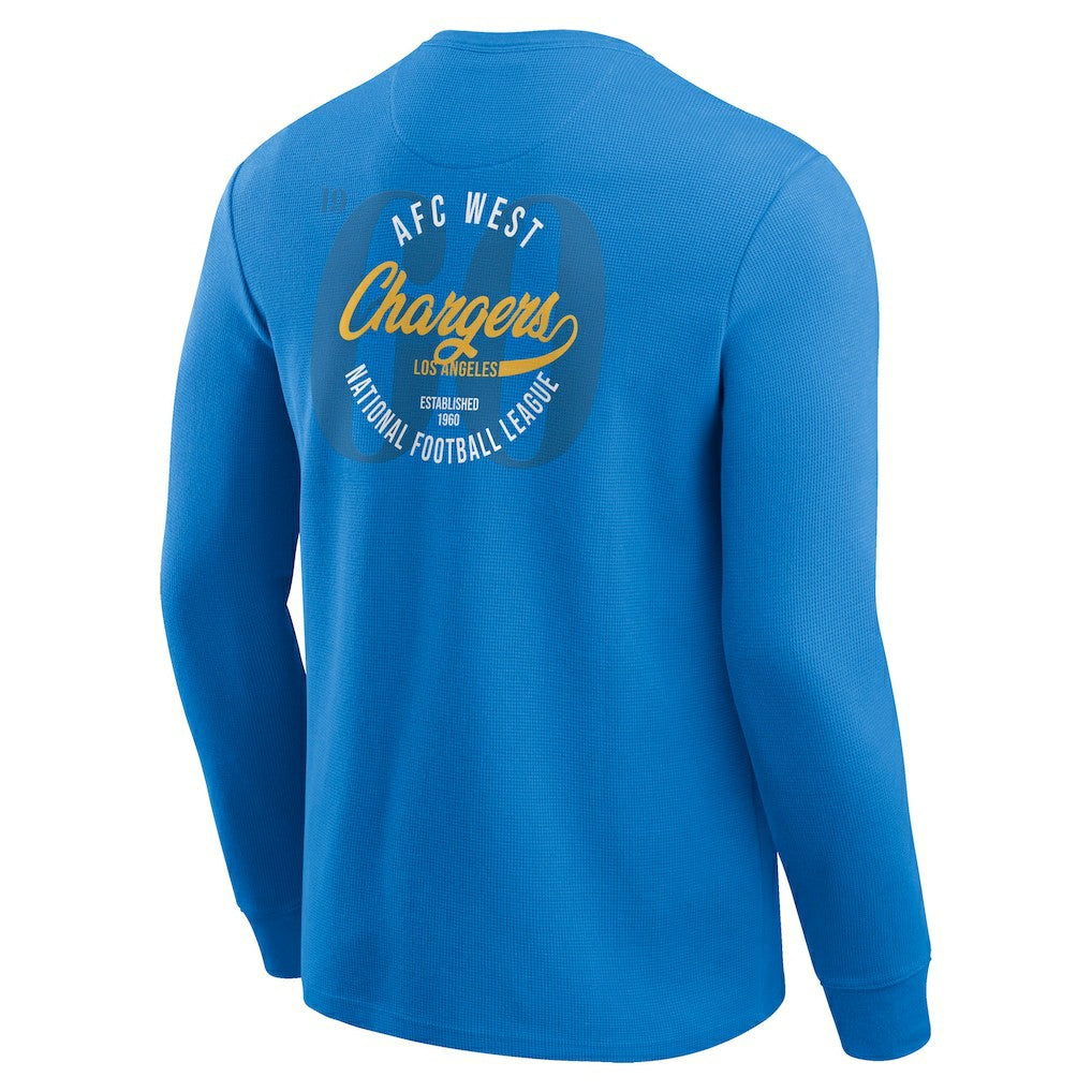 Los Angeles Chargers Darius Rucker Collection Washed Waffle-Knit Long Sleeve T-Shirt Powder Blue - Fanatics