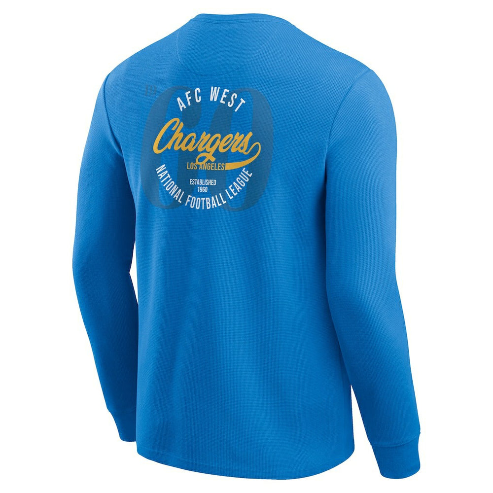 Los Angeles Chargers Darius Rucker Collection Washed Waffle-Knit Long Sleeve T-Shirt Powder Blue - Fanatics