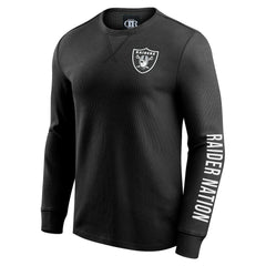 Las Vegas Raiders Darius Rucker Collection Washed Waffle-Knit Long Sleeve T-Shirt Black - Fanatics