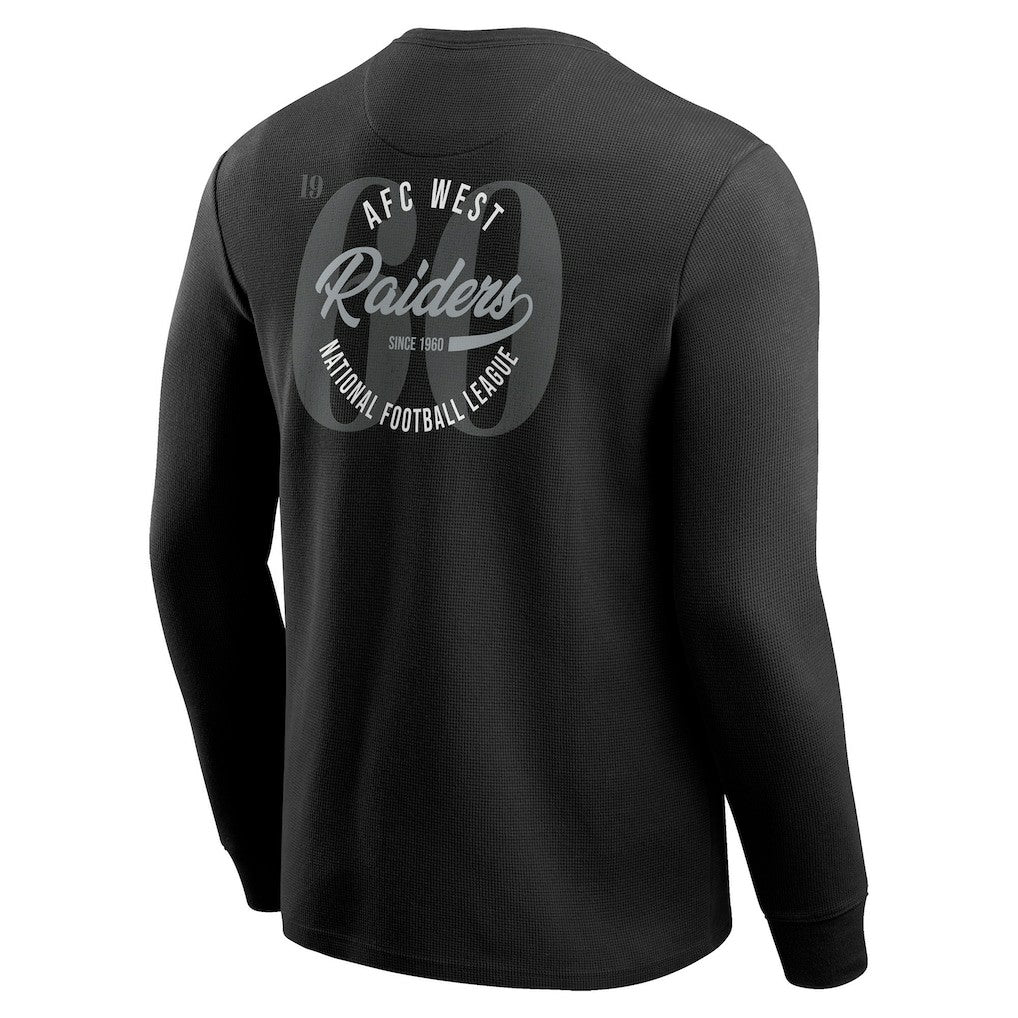 Las Vegas Raiders Darius Rucker Collection Washed Waffle-Knit Long Sleeve T-Shirt Black - Fanatics