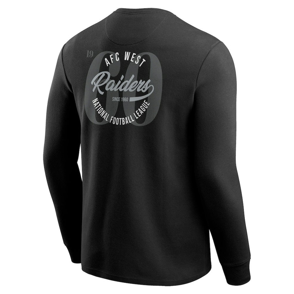Las Vegas Raiders Darius Rucker Collection Washed Waffle-Knit Long Sleeve T-Shirt Black - Fanatics