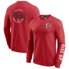Atlanta Falcons Darius Rucker Collection Washed Waffle-Knit Long Sleeve T-Shirt Red - Fanatics