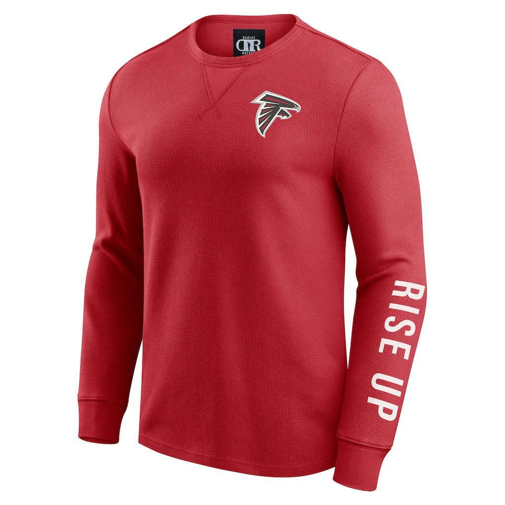Atlanta Falcons Darius Rucker Collection Washed Waffle-Knit Long Sleeve T-Shirt Red - Fanatics