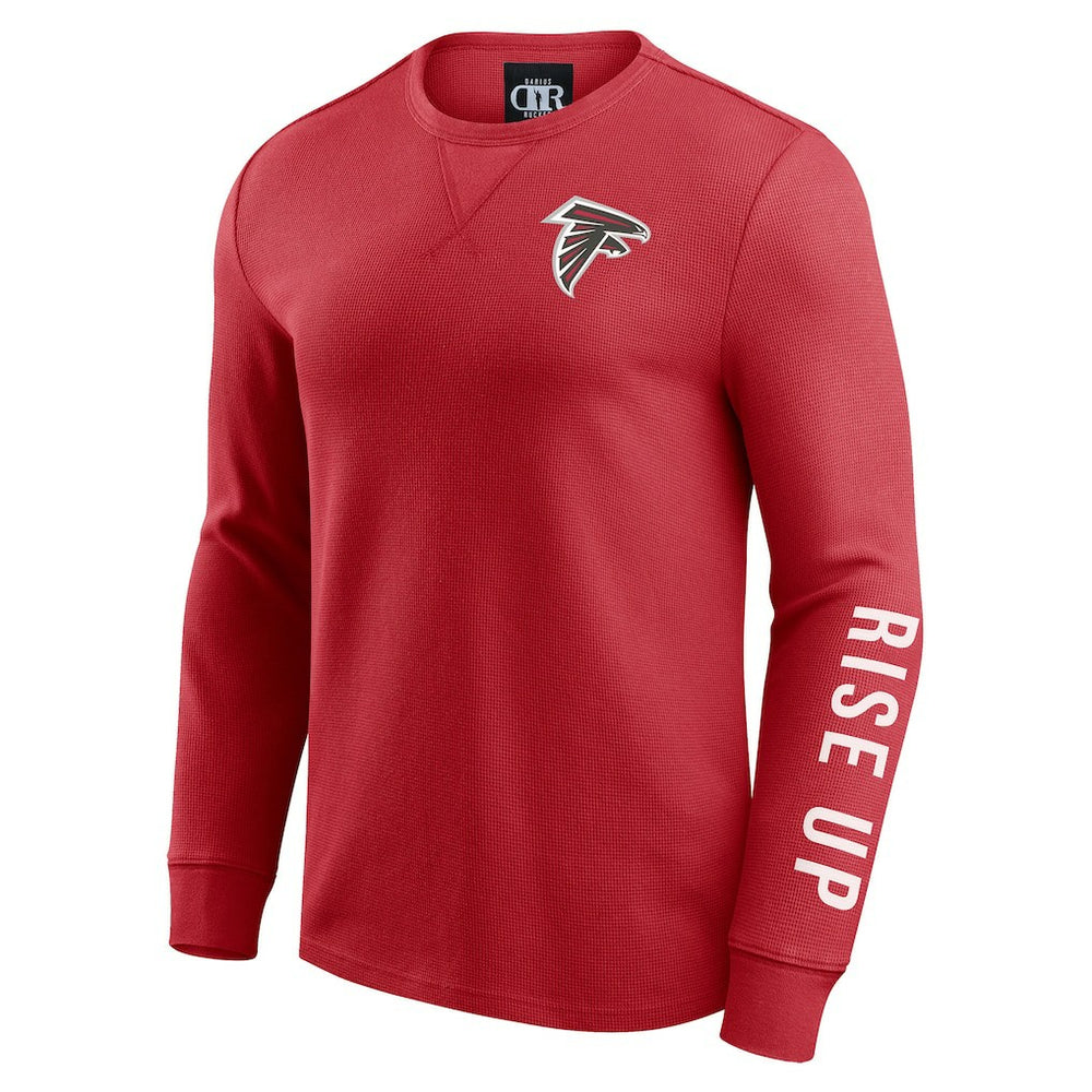 Atlanta Falcons Darius Rucker Collection Washed Waffle-Knit Long Sleeve T-Shirt Red - Fanatics