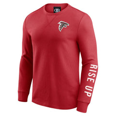 Atlanta Falcons Darius Rucker Collection Washed Waffle-Knit Long Sleeve T-Shirt Red - Fanatics