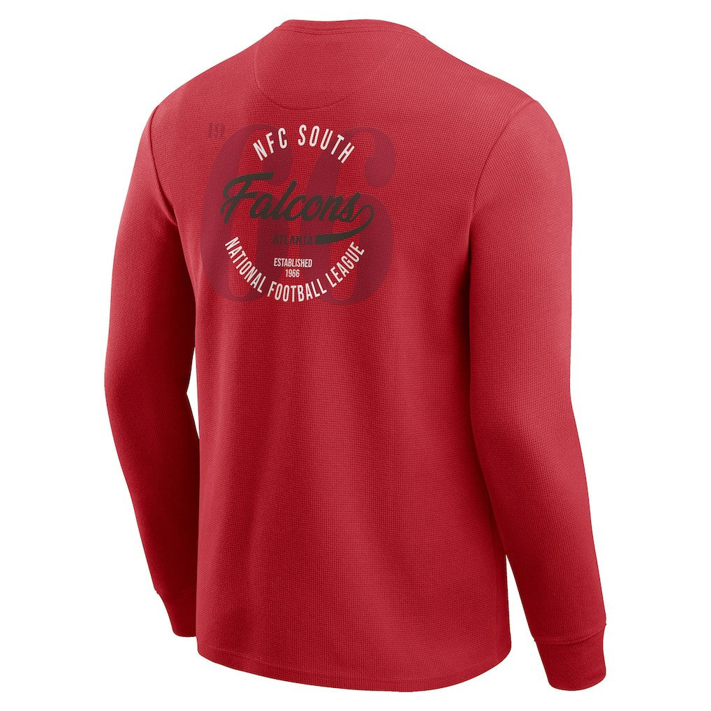 Atlanta Falcons Darius Rucker Collection Washed Waffle-Knit Long Sleeve T-Shirt Red - Fanatics