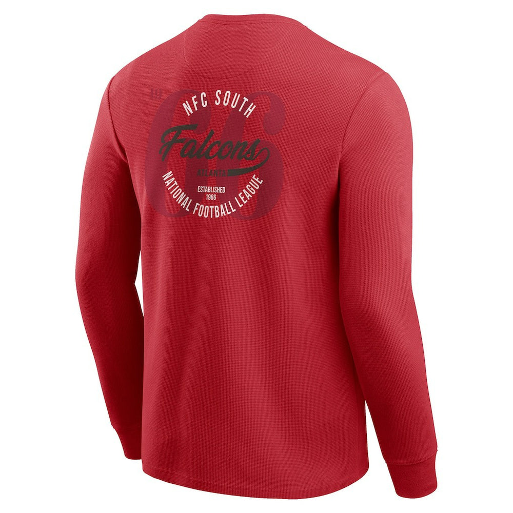Atlanta Falcons Darius Rucker Collection Washed Waffle-Knit Long Sleeve T-Shirt Red - Fanatics