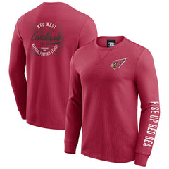Arizona Cardinals Darius Rucker Collection Washed Waffle-Knit Long Sleeve T-Shirt Red - Fanatics