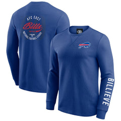 Buffalo Bills Darius Rucker Collection Washed Waffle-Knit Long Sleeve T-Shirt Royal - Fanatics