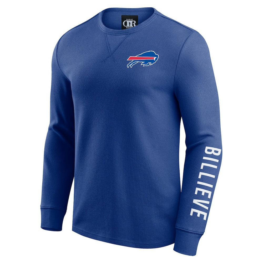 Buffalo Bills Darius Rucker Collection Washed Waffle-Knit Long Sleeve T-Shirt Royal - Fanatics