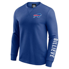 Buffalo Bills Darius Rucker Collection Washed Waffle-Knit Long Sleeve T-Shirt Royal - Fanatics