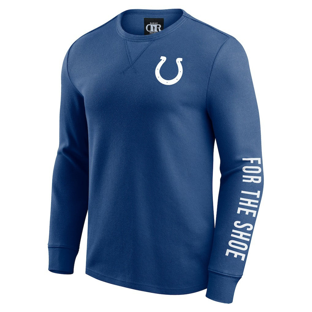 Indianapolis Colts Darius Rucker Collection Washed Waffle-Knit Long Sleeve T-Shirt Royal - Fanatics