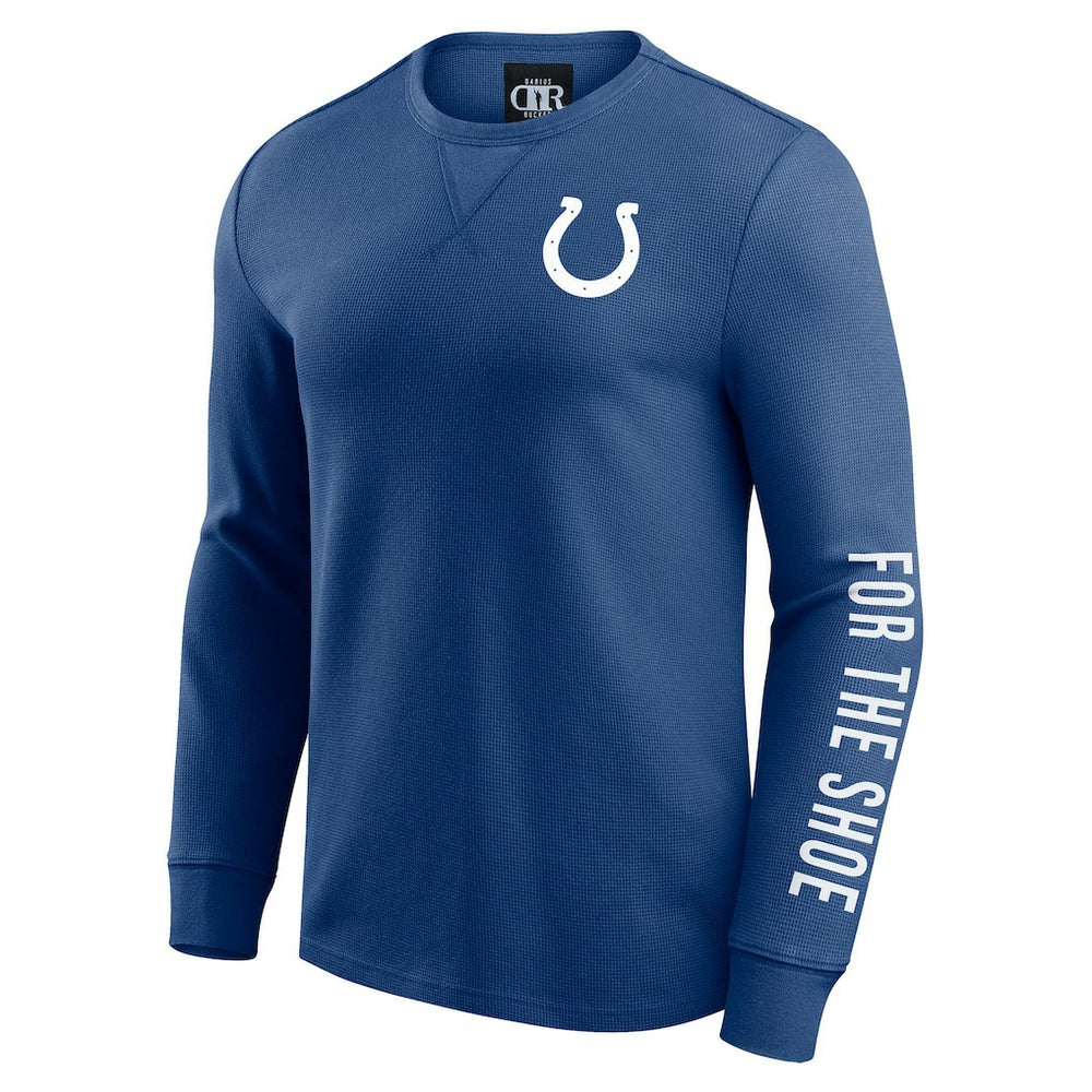 Indianapolis Colts Darius Rucker Collection Washed Waffle-Knit Long Sleeve T-Shirt Royal - Fanatics