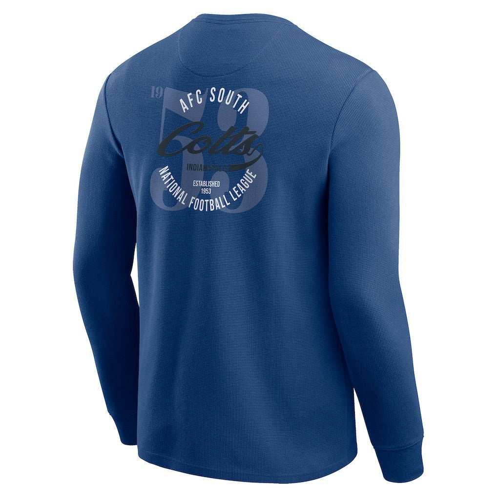 Indianapolis Colts Darius Rucker Collection Washed Waffle-Knit Long Sleeve T-Shirt Royal - Fanatics