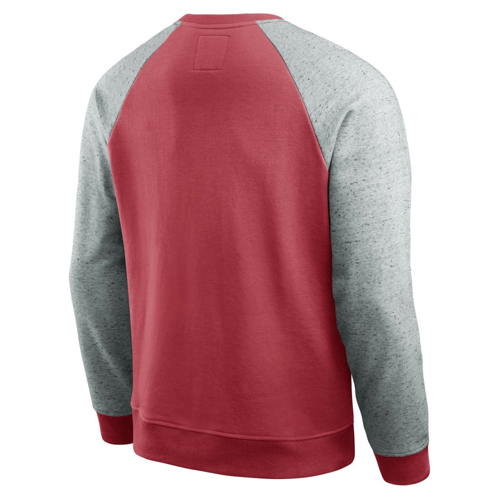 Tampa Bay Buccaneers Darius Rucker Collection Throwback Color Block Raglan Pullover Sweatshirt Red/Heather Gray - Fanatics