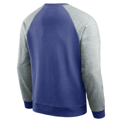 Denver Broncos Darius Rucker Collection Throwback Color Block Raglan Pullover Sweatshirt Royal/Heather Gray - Fanatics