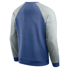 Seattle Seahawks Darius Rucker Collection Throwback Color Block Raglan Pullover Sweatshirt Royal/Heather Gray - Fanatics