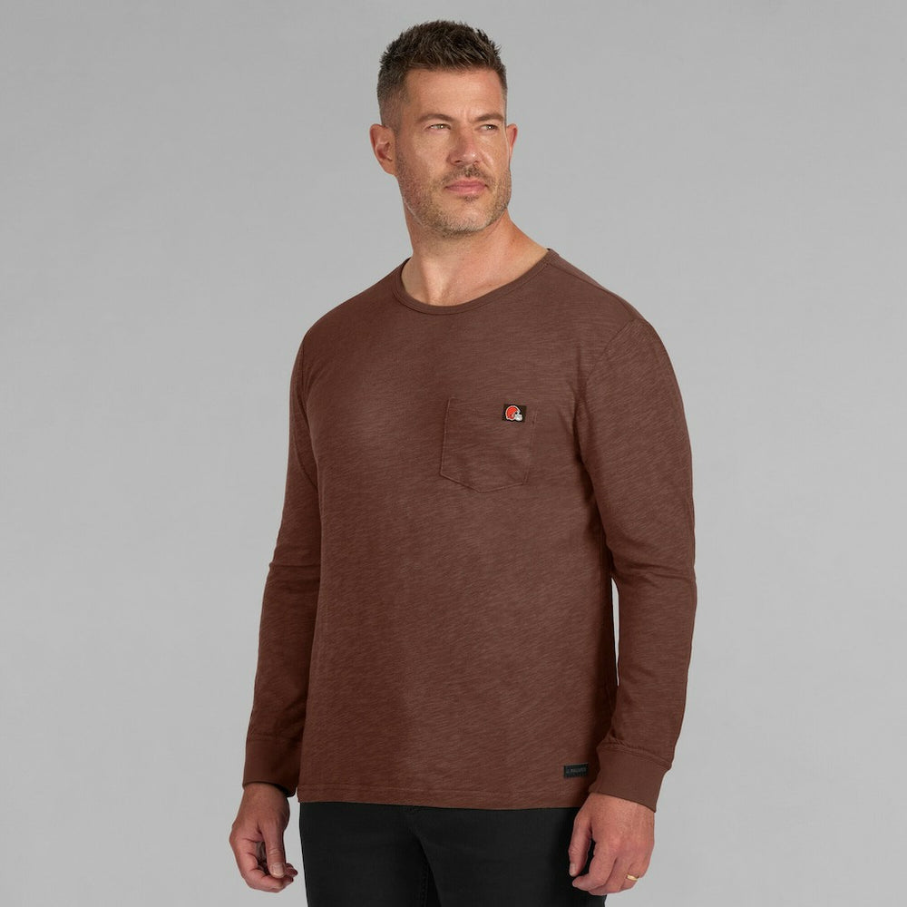 Cleveland Browns J. Palmer In-The-Pocket Long Sleeve T-Shirt Tan - NFL