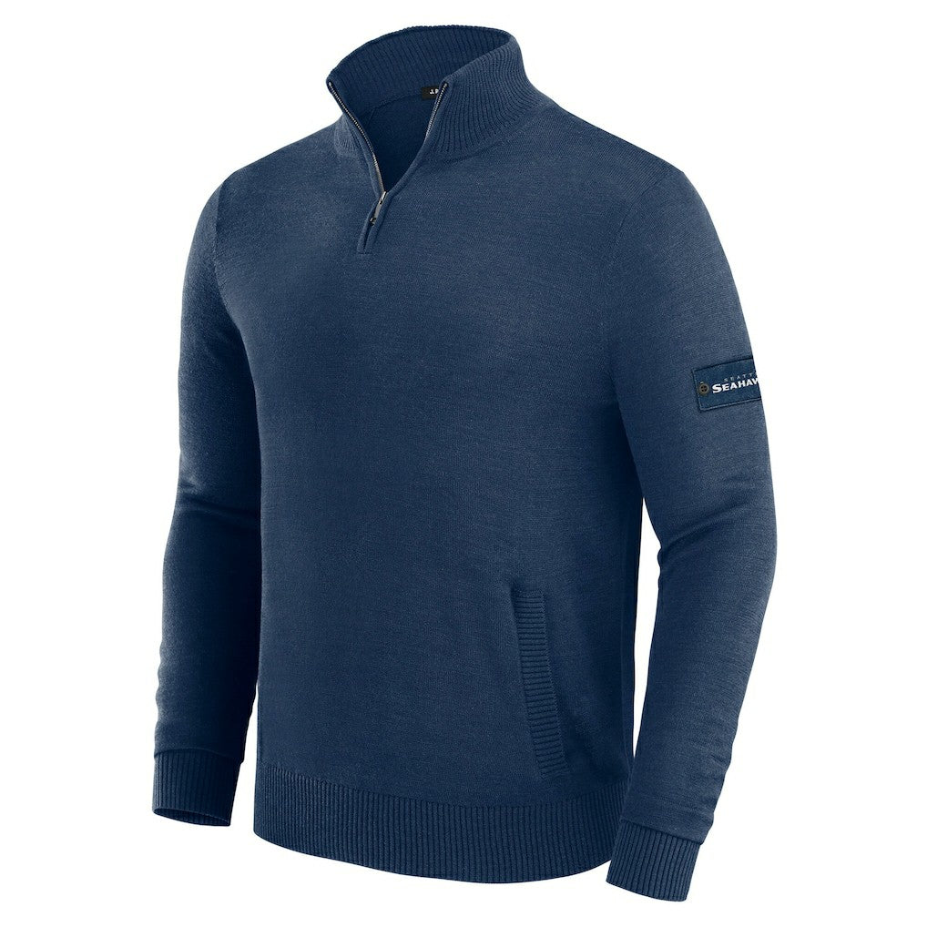 Seattle Seahawks J. Palmer Franchise Quarter-Zip Sweater Navy - NFL