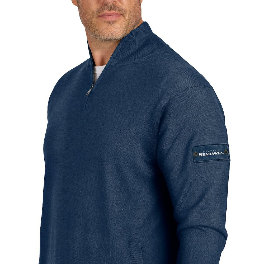 Seattle Seahawks J. Palmer Franchise Quarter-Zip Sweater Navy - NFL