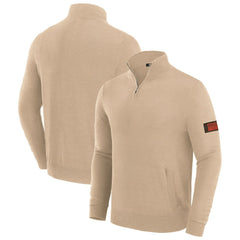Cleveland Browns J. Palmer Franchise Quarter-Zip Sweater Tan - NFL