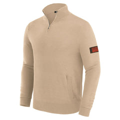Cleveland Browns J. Palmer Franchise Quarter-Zip Sweater Tan - NFL