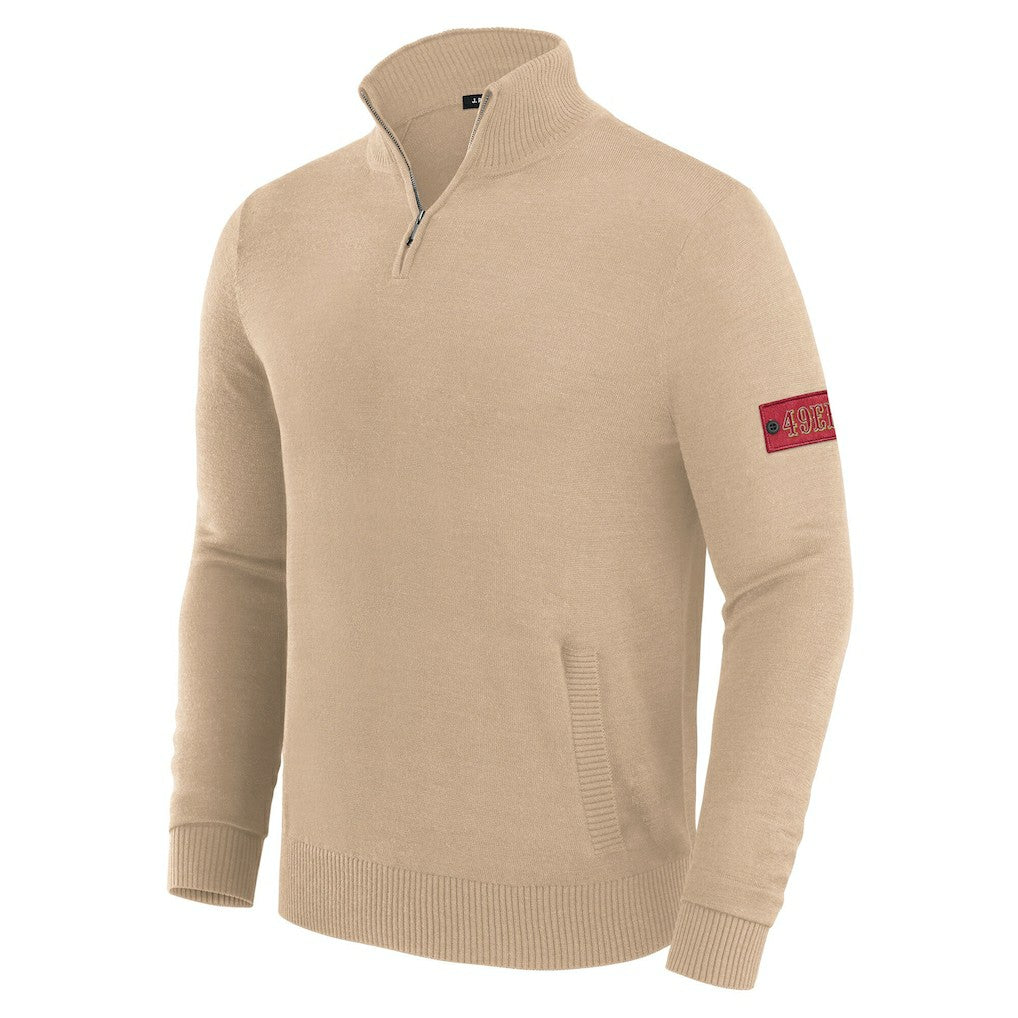 San Francisco 49ers J. Palmer Franchise Quarter-Zip Sweater Tan - NFL